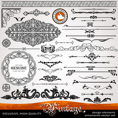 Vintage ornaments and dividers, calligraphic design elements