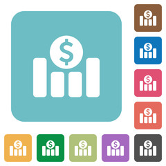 Flat Dollar graph icons