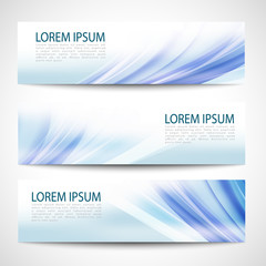 Fototapeta premium Abstract header blue wave smooth line white vector design