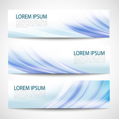 Abstract header blue wave smooth line white vector design