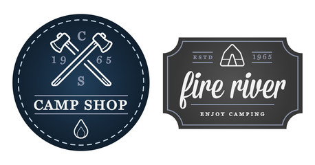 Set of Vector Camping Camp Elements and Outdoor Activity Icons I