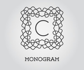 Monogram Design Template with Letter Vector Illustration Premium