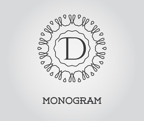Monogram Design Template with Letter Vector Illustration Premium