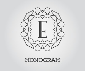 Monogram Design Template with Letter Vector Illustration Premium