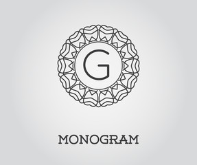 Fototapeta premium Monogram Design Template with Letter Vector Illustration Premium