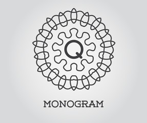 Monogram Design Template with Letter Vector Illustration Premium