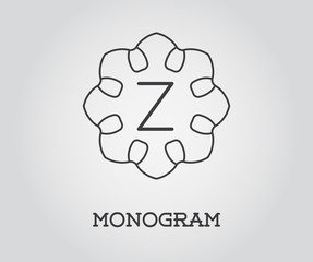 Monogram Design Template with Letter Vector Illustration Premium