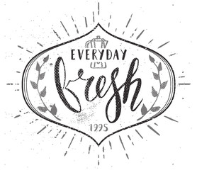 Coffee Cafe Fresh Everyday Fictitious name Template Hand Drawn C