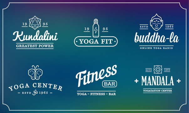 Set Of Vector Yoga Zen Sport Elements And Fitness Healthy Illust