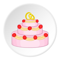 Wedding cake icon. Cartoon illustration of wedding cake vector icon for web