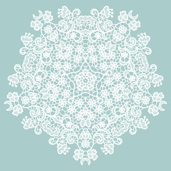 Round lacy doily.