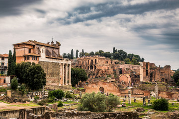 Fototapeta na wymiar Le Forum Romain à Rome