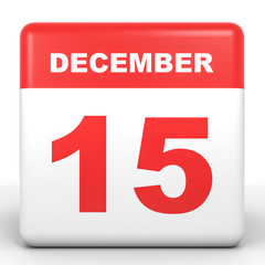 Fototapeta premium December 15. Calendar on white background.