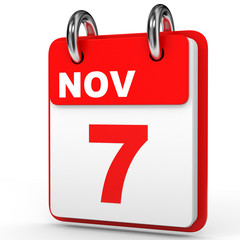 November 7. Calendar on white background.