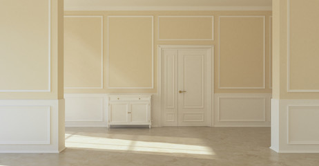 Classic empty interior without furniture