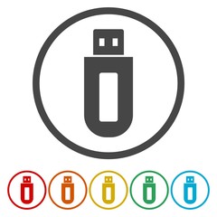 Usb icon. Usb flat symbol. Usb art illustration