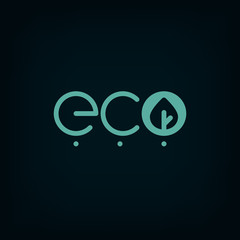 Eco logo. Vector design template. Soft color. Line art logo with leaf