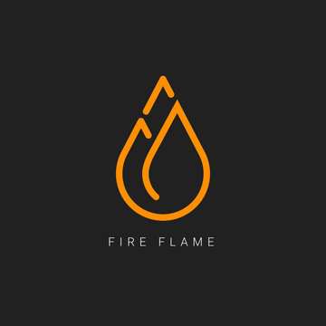 Fire flame line art logo. Energy type. Alternative energy. Fire company logo. Vector illustration