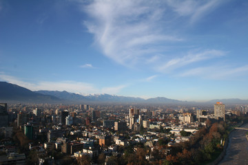 Santiago Skyline in the Morning