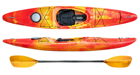 crossover whitewater kayak isolated - obrazy, fototapety, plakaty