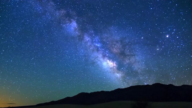 MoCo Tracking Astro TimeLapse of Galaxy at Dry Lakebed in Death Valley -Sky-
