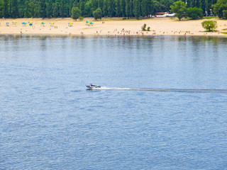 Motorboat on a river