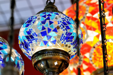 Traditional colorful Turkish lamps
