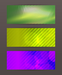 Set Horizontal banner headline abstract glow lines07