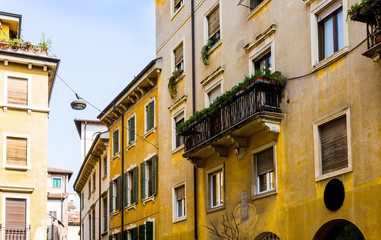 Fototapeta na wymiar Beautiful street view of Verona center which is a world heritag