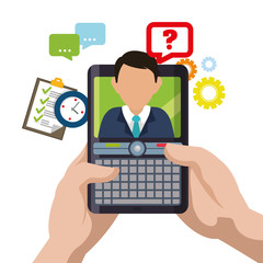 customer support service icons vector illustration design