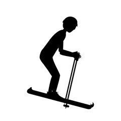 Girl skiing icon. Sport hobby and training theme. Isolated design. Vector illustration