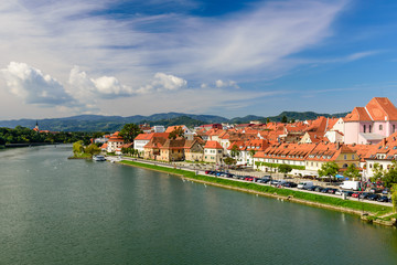 Fototapeta na wymiar Maribor old town view, Slovenia.