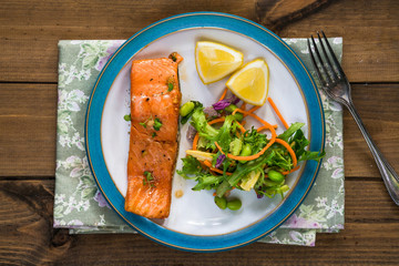 Barbecue maple glazed salmon
