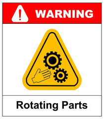 Rotating Parts Hazard sign, vector illustration