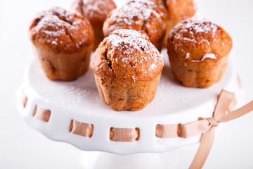 Cupcakes,Muffins,Pastry on a white stand.selective focus.