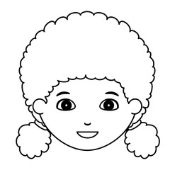 Girl cartoon face icon. Kid child little and people theme. Isolated design. Vector illustration