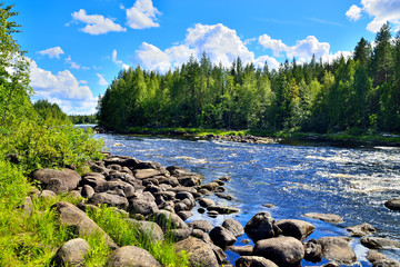 River Chirko-Kem. Karelia, Russia - obrazy, fototapety, plakaty