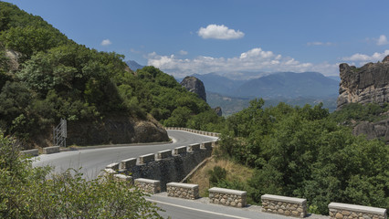 Fototapeta na wymiar Greece, road, mountain, greenery, travel, vacation, weekend, vac