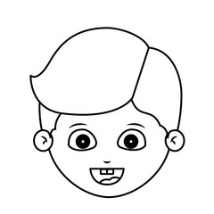 Obraz na płótnie Canvas Boy cartoon face icon. Kid child little and people theme. Isolated design. Vector illustration