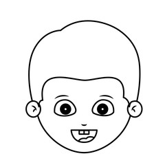 Boy cartoon face icon. Kid child little and people theme. Isolated design. Vector illustration