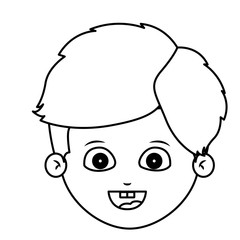 Boy cartoon face icon. Kid child little and people theme. Isolated design. Vector illustration