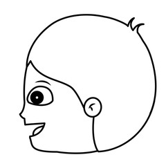 Boy cartoon face icon. Kid child little and people theme. Isolated design. Vector illustration