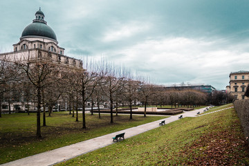 Munich building and trees