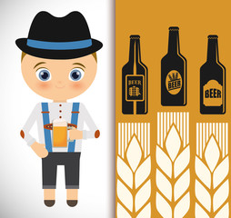 premium quality german beer vector illustration design