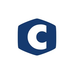 Letter c in polygon logo design
