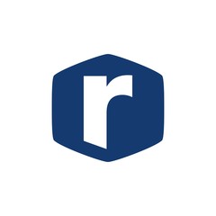 Letter r in polygon logo design