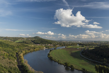 Fototapeta na wymiar Valley of rive Labe near Porta Bohemica