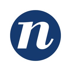 n Letter in circle logo design