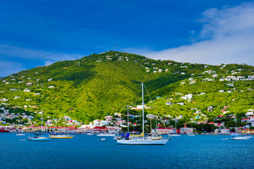 Boats and ships in Saint Maarten port