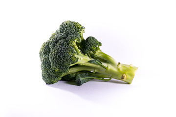 Single Brocoli Stem Top Bush Vegetable Fresh Cooking Raw Ingredi